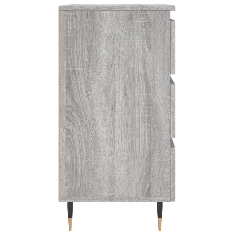 Nachtkastje 40x35x69 cm bewerkt hout grijs sonoma eikenkleurig MeubelReus