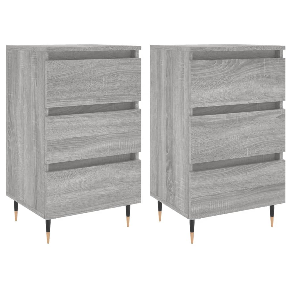 Nachtkastjes 2 st 40x35x69 cm bewerkt hout grijs sonoma eiken MeubelReus