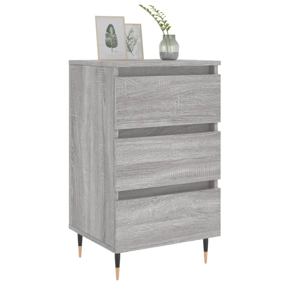 Nachtkastjes 2 st 40x35x69 cm bewerkt hout grijs sonoma eiken MeubelReus