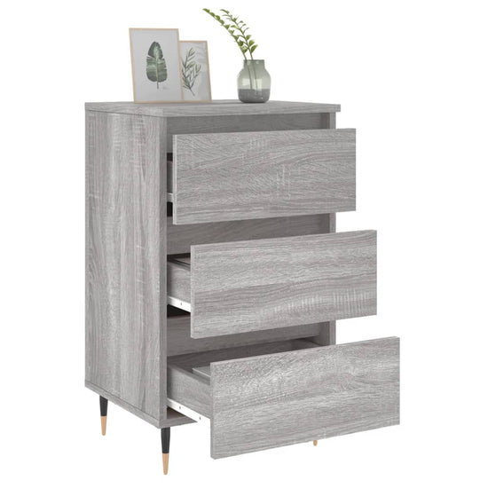 Nachtkastjes 2 st 40x35x69 cm bewerkt hout grijs sonoma eiken MeubelReus