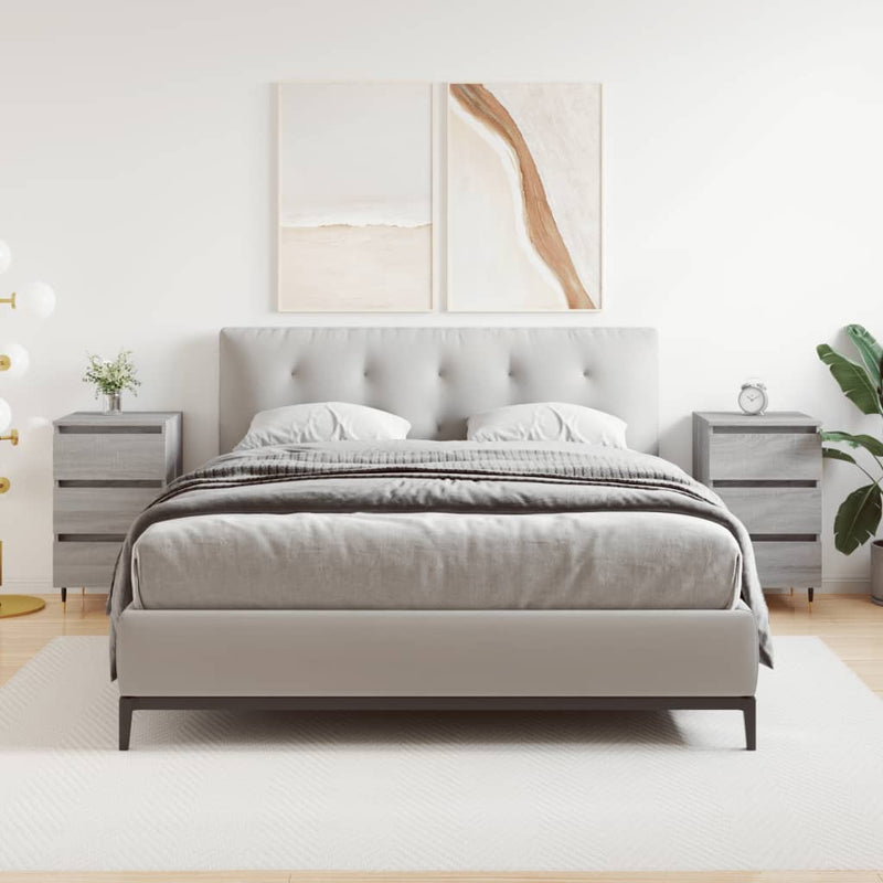Nachtkastjes 2 st 40x35x69 cm bewerkt hout grijs sonoma eiken MeubelReus