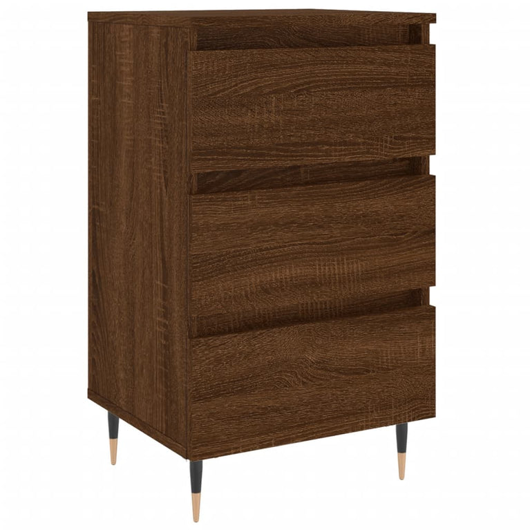 Nachtkastje 40x35x69 cm bewerkt hout bruin eikenkleur MeubelReus
