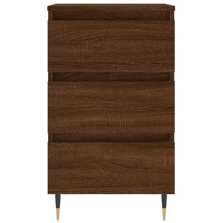 Nachtkastje 40x35x69 cm bewerkt hout bruin eikenkleur MeubelReus