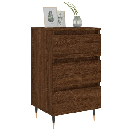 Nachtkastjes 2 st 40x35x69 cm bewerkt hout bruin eikenkleur MeubelReus