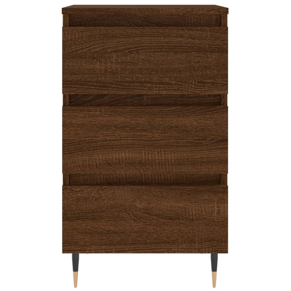 Nachtkastjes 2 st 40x35x69 cm bewerkt hout bruin eikenkleur MeubelReus