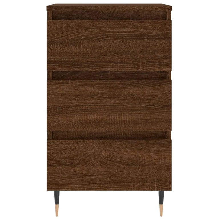 Nachtkastjes 2 st 40x35x69 cm bewerkt hout bruin eikenkleur MeubelReus