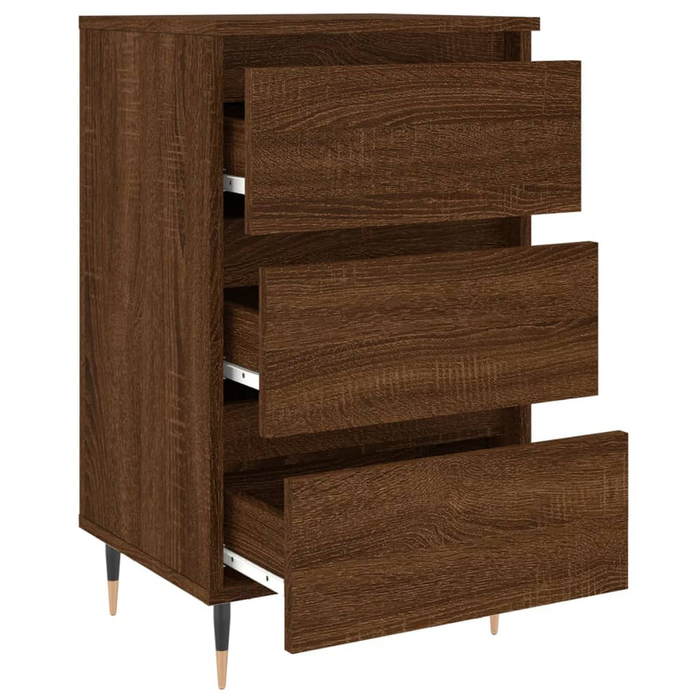 Nachtkastjes 2 st 40x35x69 cm bewerkt hout bruin eikenkleur MeubelReus
