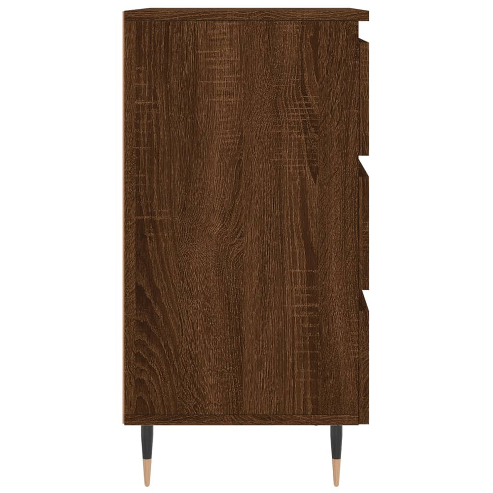 Nachtkastjes 2 st 40x35x69 cm bewerkt hout bruin eikenkleur MeubelReus