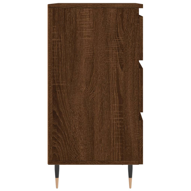 Nachtkastjes 2 st 40x35x69 cm bewerkt hout bruin eikenkleur MeubelReus