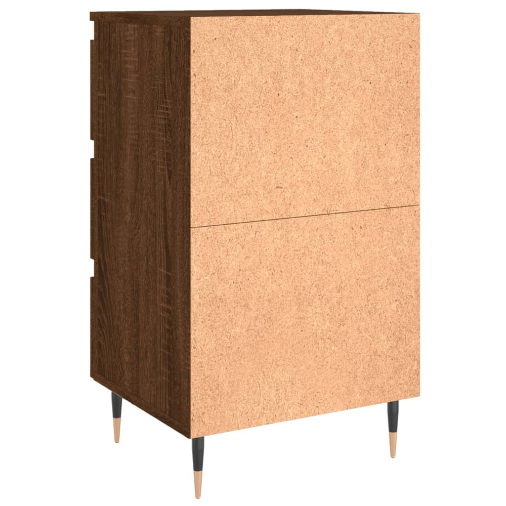 Nachtkastjes 2 st 40x35x69 cm bewerkt hout bruin eikenkleur MeubelReus