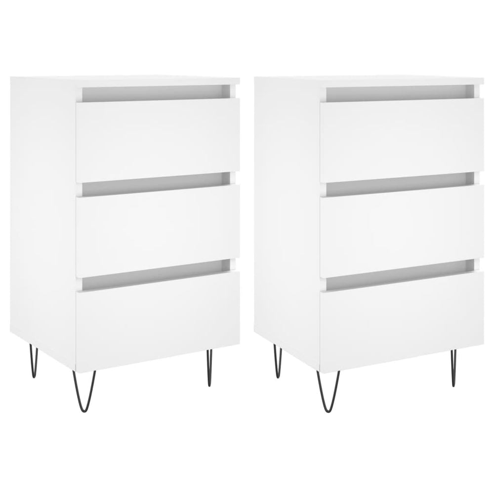 Nachtkastjes 2 st 40x35x69 cm bewerkt hout wit MeubelReus