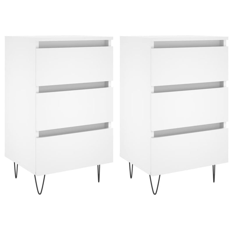 Nachtkastjes 2 st 40x35x69 cm bewerkt hout wit MeubelReus