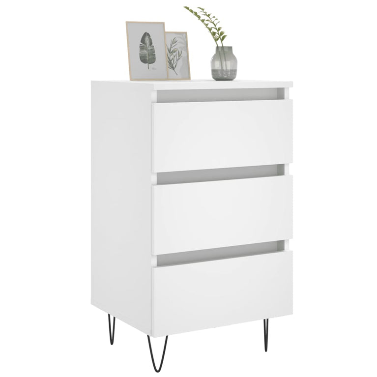 Nachtkastjes 2 st 40x35x69 cm bewerkt hout wit MeubelReus
