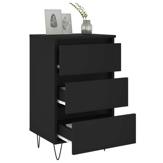 Nachtkastjes 2 st 40x35x69 cm bewerkt hout zwart MeubelReus