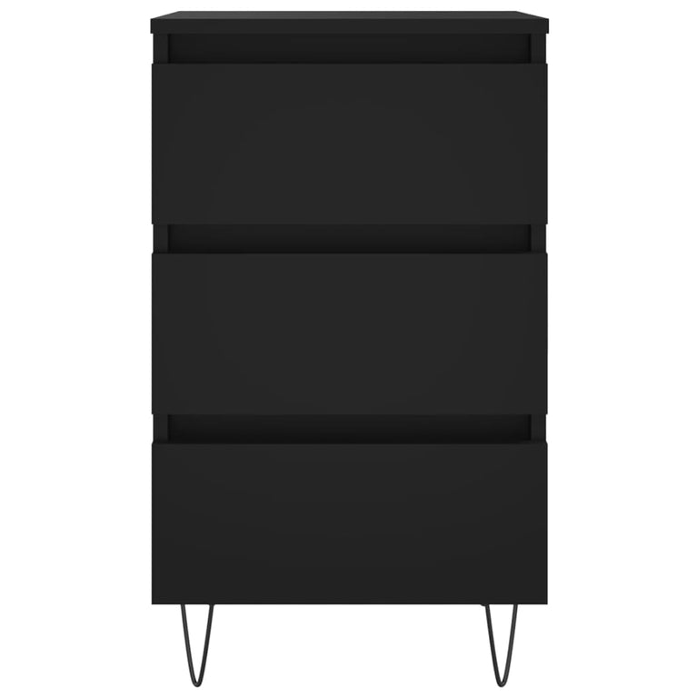 Nachtkastjes 2 st 40x35x69 cm bewerkt hout zwart MeubelReus