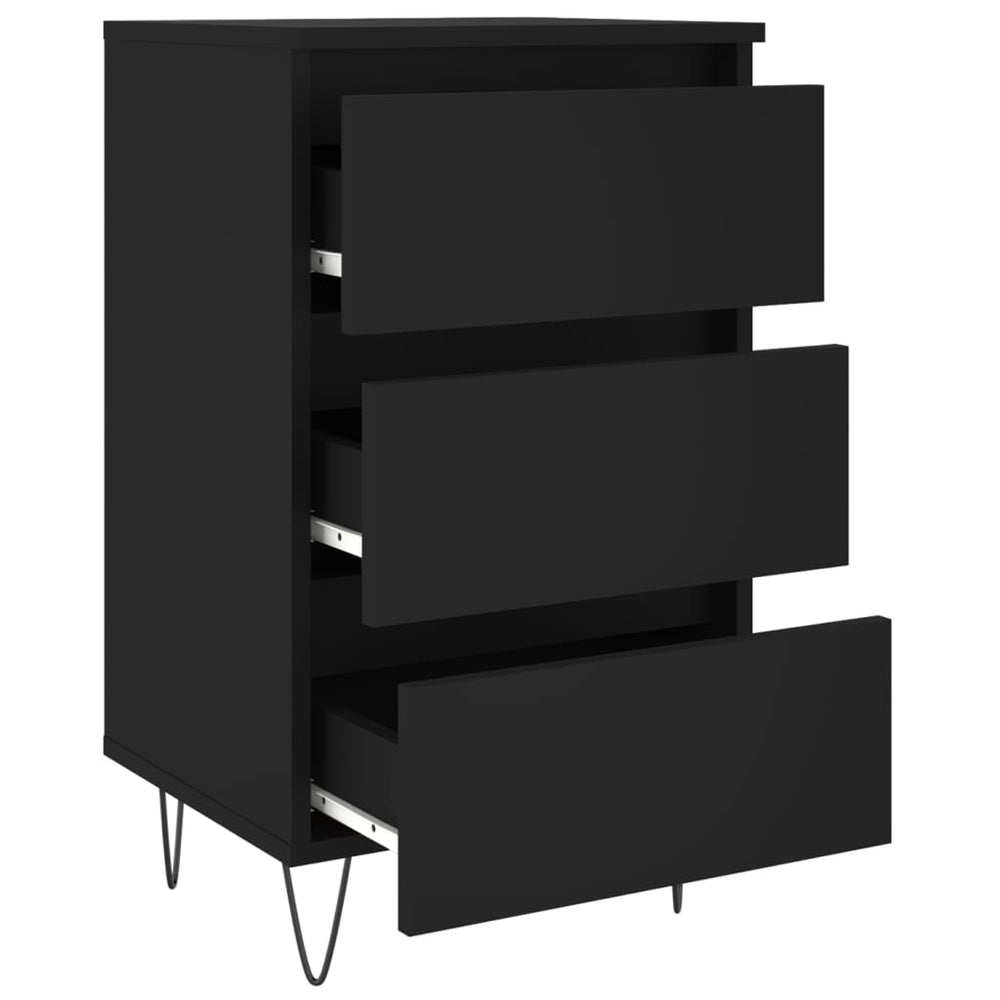 Nachtkastjes 2 st 40x35x69 cm bewerkt hout zwart MeubelReus