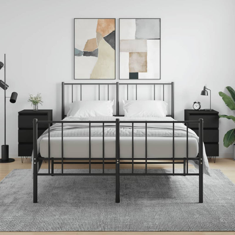 Nachtkastjes 2 st 40x35x69 cm bewerkt hout zwart MeubelReus