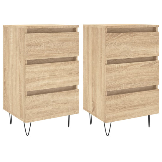 Nachtkastjes 2 st 40x35x69 cm bewerkt hout sonoma eikenkleurig MeubelReus