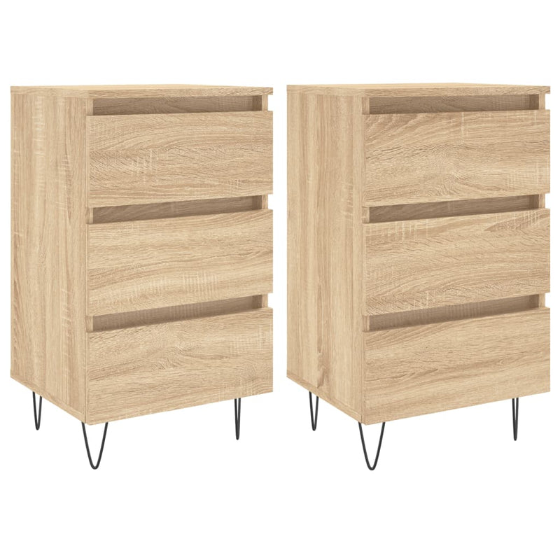 Nachtkastjes 2 st 40x35x69 cm bewerkt hout sonoma eikenkleurig MeubelReus