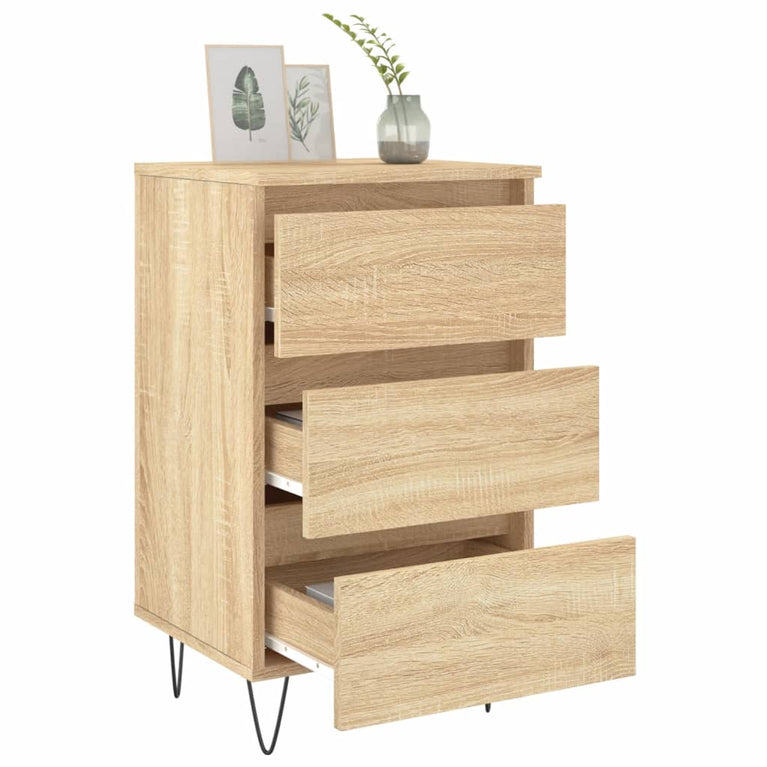Nachtkastjes 2 st 40x35x69 cm bewerkt hout sonoma eikenkleurig MeubelReus