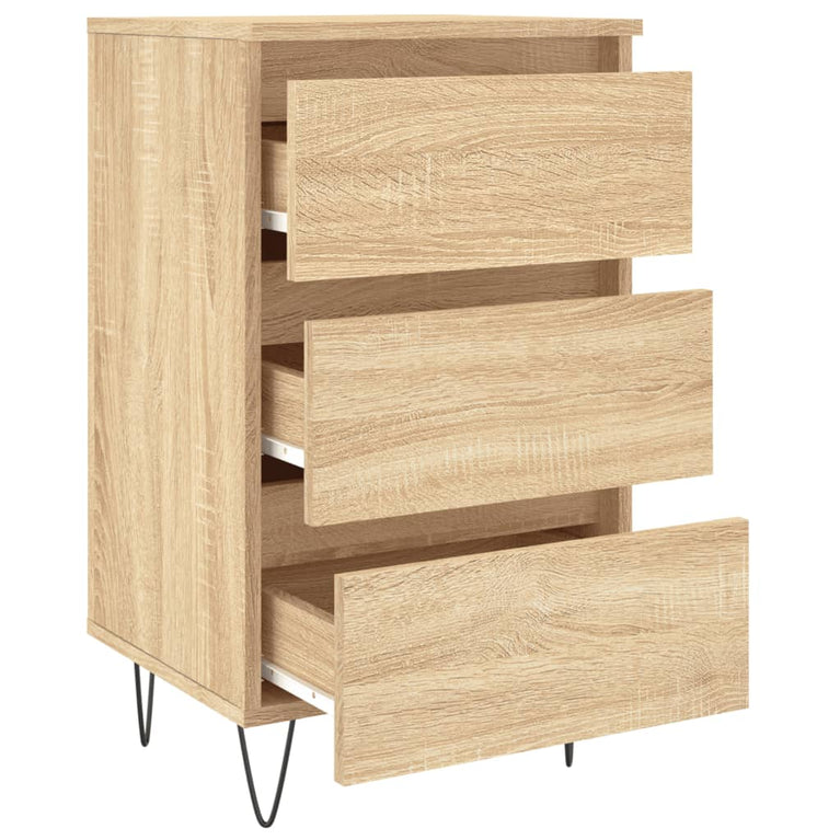 Nachtkastjes 2 st 40x35x69 cm bewerkt hout sonoma eikenkleurig MeubelReus