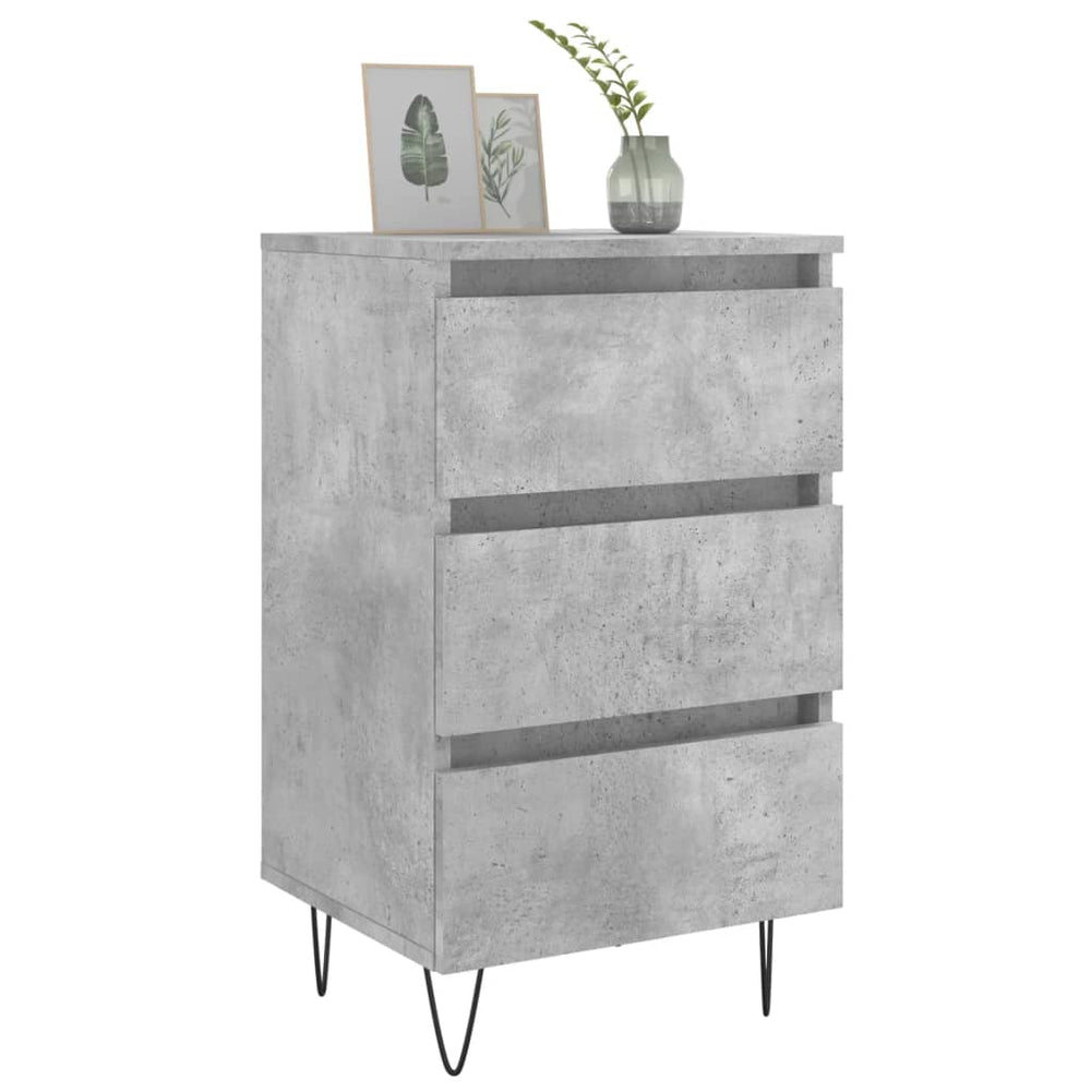 Nachtkastjes 2 st 40x35x69 cm bewerkt hout betongrijs MeubelReus