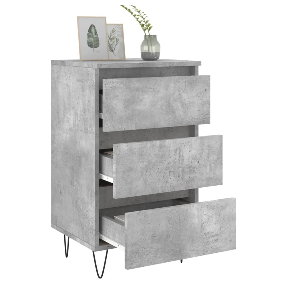 Nachtkastjes 2 st 40x35x69 cm bewerkt hout betongrijs MeubelReus