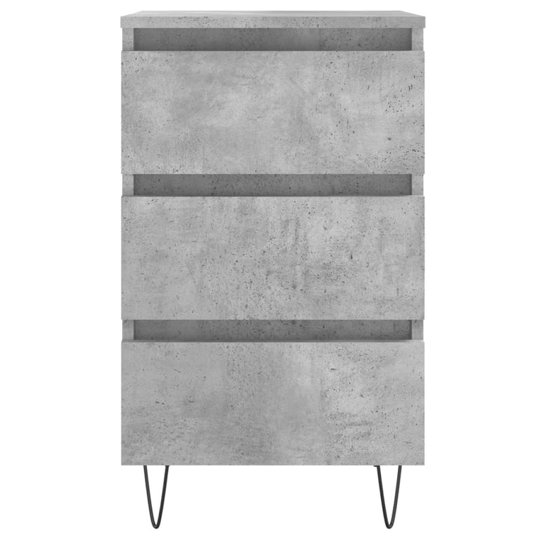 Nachtkastjes 2 st 40x35x69 cm bewerkt hout betongrijs MeubelReus