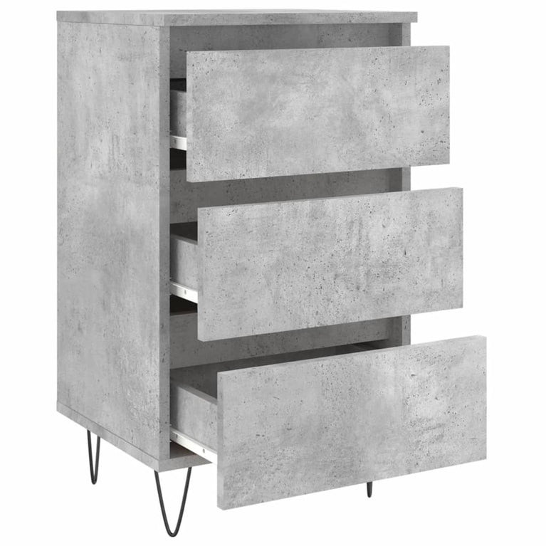 Nachtkastjes 2 st 40x35x69 cm bewerkt hout betongrijs MeubelReus