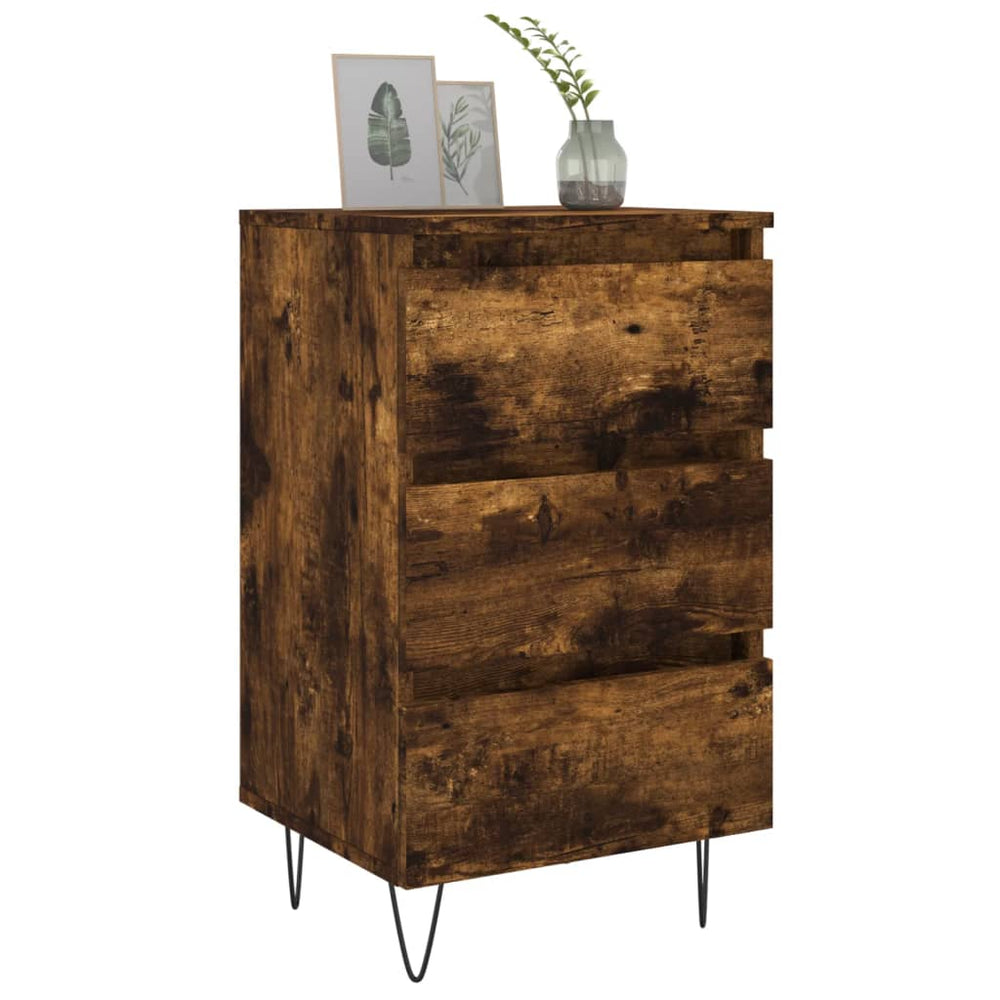 Nachtkastjes 2 st 40x35x69 cm bewerkt hout gerookt eikenkleurig MeubelReus