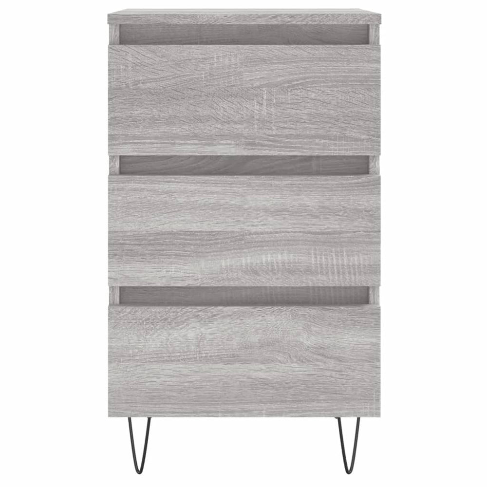 Nachtkastje 40x35x69 cm bewerkt hout grijs sonoma eikenkleurig MeubelReus