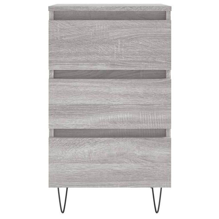 Nachtkastje 40x35x69 cm bewerkt hout grijs sonoma eikenkleurig MeubelReus