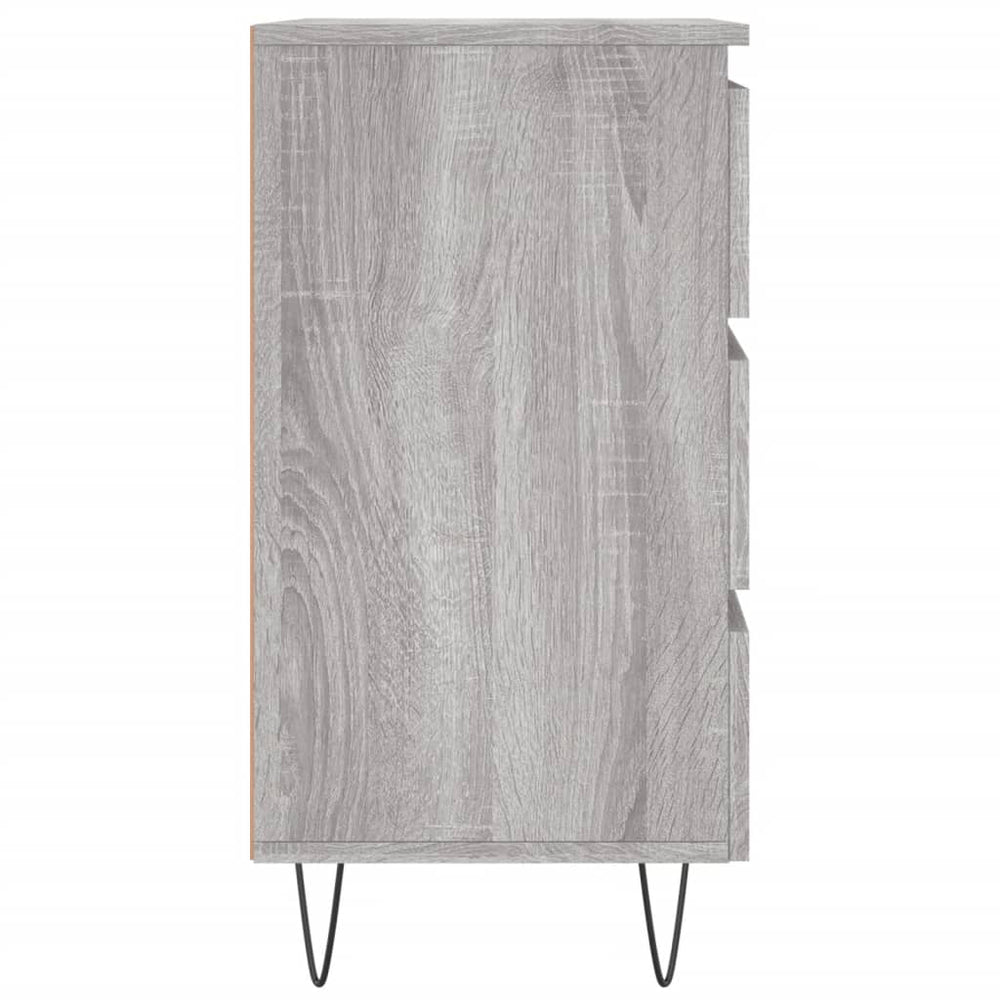 Nachtkastje 40x35x69 cm bewerkt hout grijs sonoma eikenkleurig MeubelReus