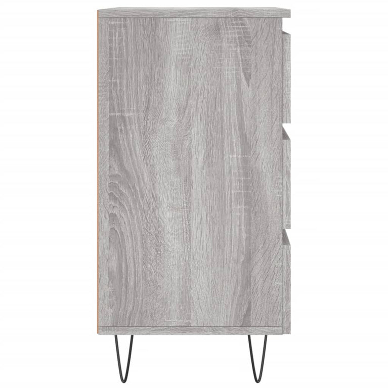 Nachtkastje 40x35x69 cm bewerkt hout grijs sonoma eikenkleurig MeubelReus