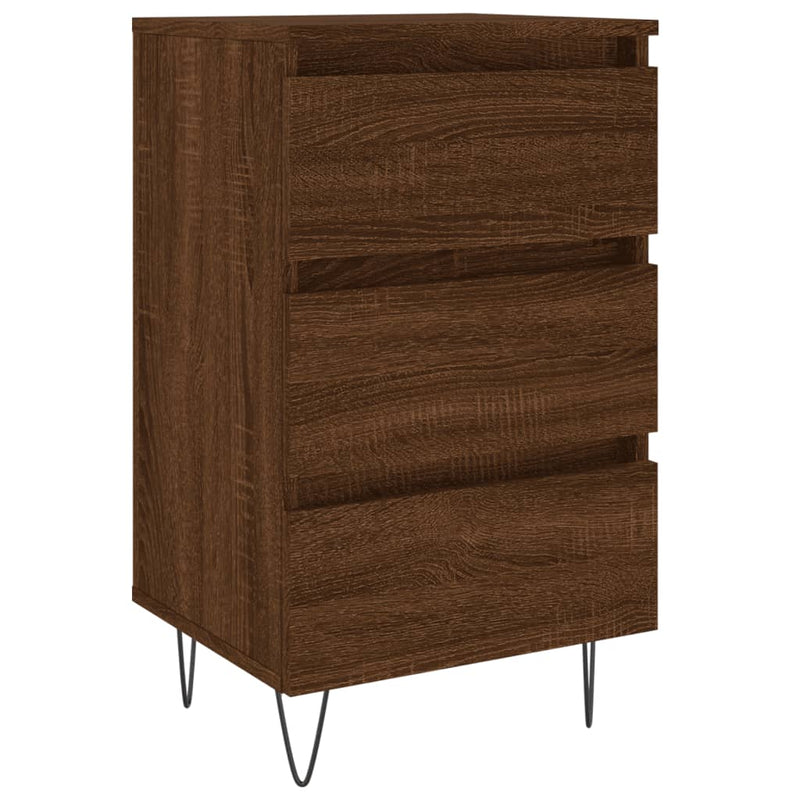 Nachtkastje 40x35x69 cm bewerkt hout bruin eikenkleur MeubelReus