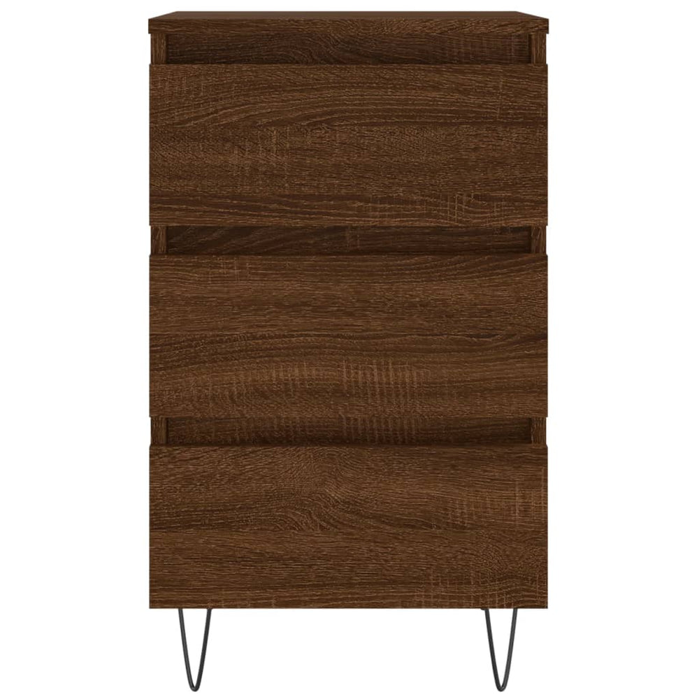 Nachtkastje 40x35x69 cm bewerkt hout bruin eikenkleur MeubelReus