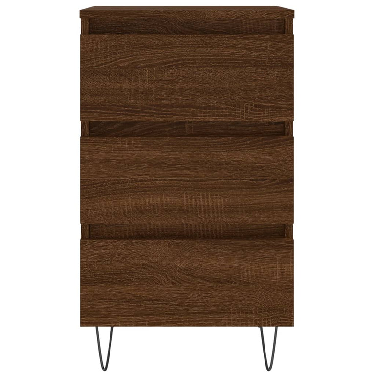 Nachtkastje 40x35x69 cm bewerkt hout bruin eikenkleur MeubelReus