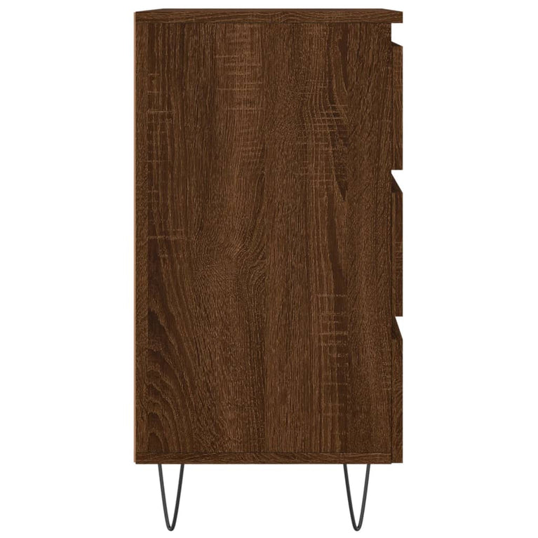 Nachtkastje 40x35x69 cm bewerkt hout bruin eikenkleur MeubelReus