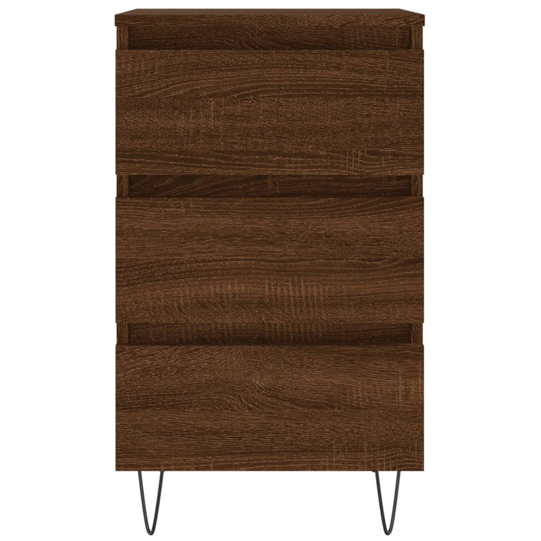 Nachtkastjes 2 st 40x35x69 cm bewerkt hout bruin eikenkleur MeubelReus