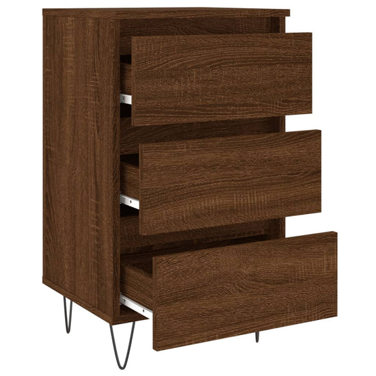 Nachtkastjes 2 st 40x35x69 cm bewerkt hout bruin eikenkleur MeubelReus
