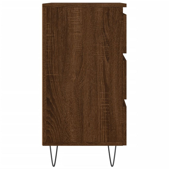 Nachtkastjes 2 st 40x35x69 cm bewerkt hout bruin eikenkleur MeubelReus