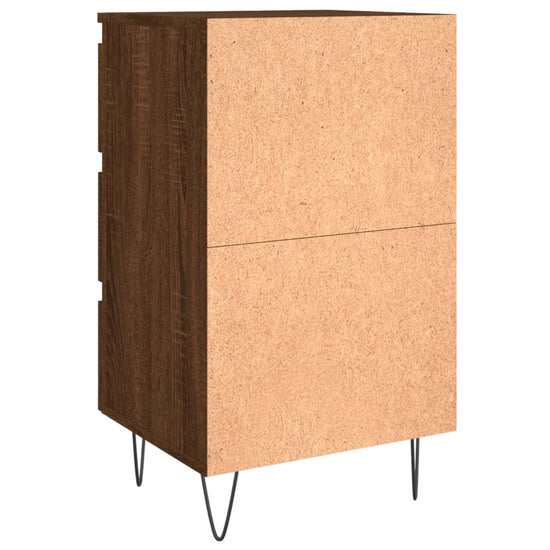 Nachtkastjes 2 st 40x35x69 cm bewerkt hout bruin eikenkleur MeubelReus