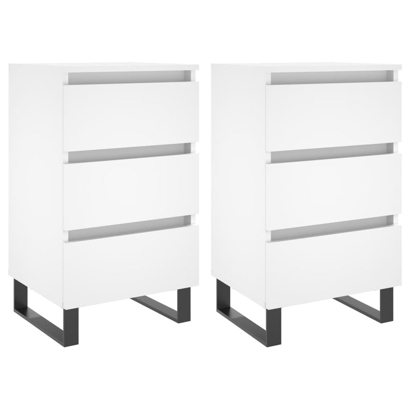 Nachtkastjes 2 st 40x35x69 cm bewerkt hout wit MeubelReus
