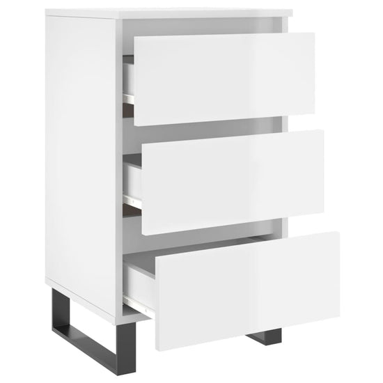 Nachtkastjes 2 st 40x35x69 cm bewerkt hout hoogglans wit MeubelReus