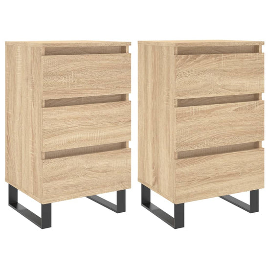 Nachtkastjes 2 st 40x35x69 cm bewerkt hout sonoma eikenkleurig MeubelReus