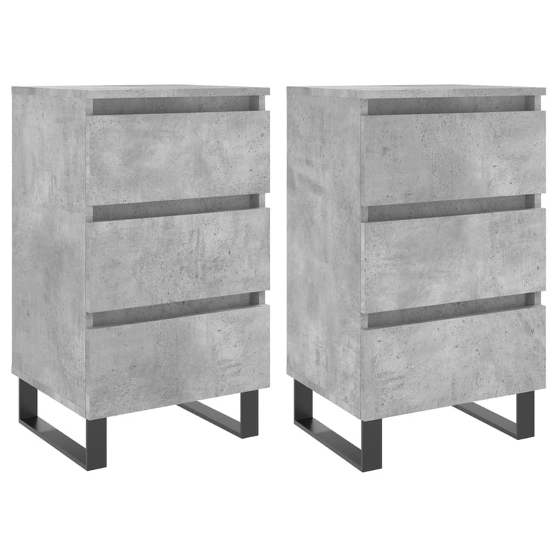 Nachtkastjes 2 st 40x35x69 cm bewerkt hout betongrijs MeubelReus