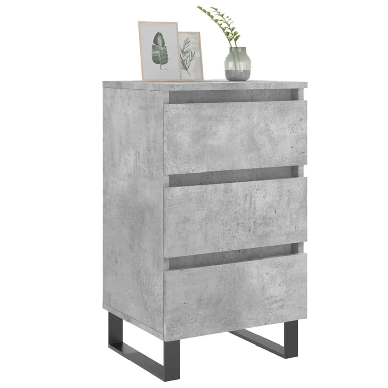Nachtkastjes 2 st 40x35x69 cm bewerkt hout betongrijs MeubelReus