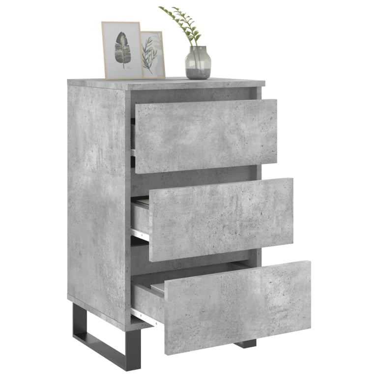 Nachtkastjes 2 st 40x35x69 cm bewerkt hout betongrijs MeubelReus