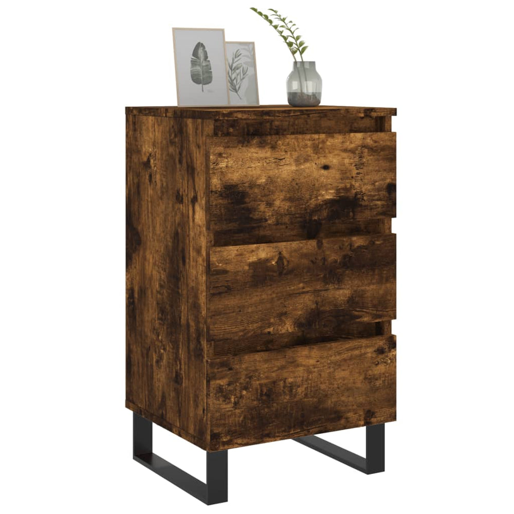 Nachtkastjes 2 st 40x35x69 cm bewerkt hout gerookt eikenkleurig MeubelReus