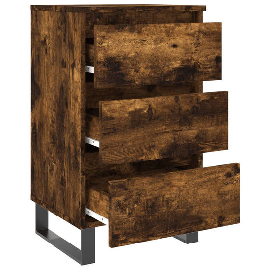 Nachtkastjes 2 st 40x35x69 cm bewerkt hout gerookt eikenkleurig MeubelReus